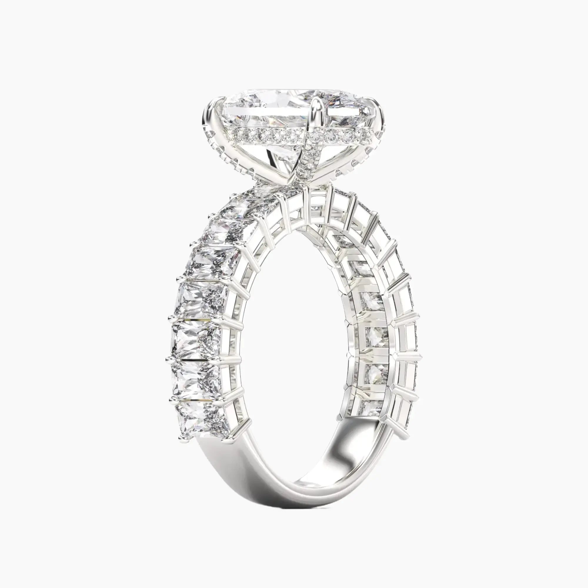 Petricor Oval Hidden Halo 2.5 Carat Lab Grown Diamond Engagement Ring in 14K Yellow Gold