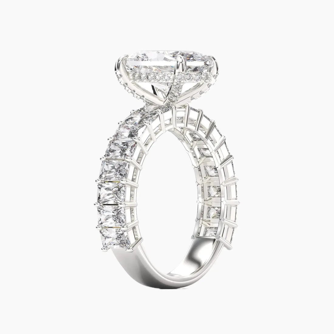Petricor Oval Hidden Halo 1 Carat Lab Grown Diamond Engagement Ring in 14K Yellow Gold