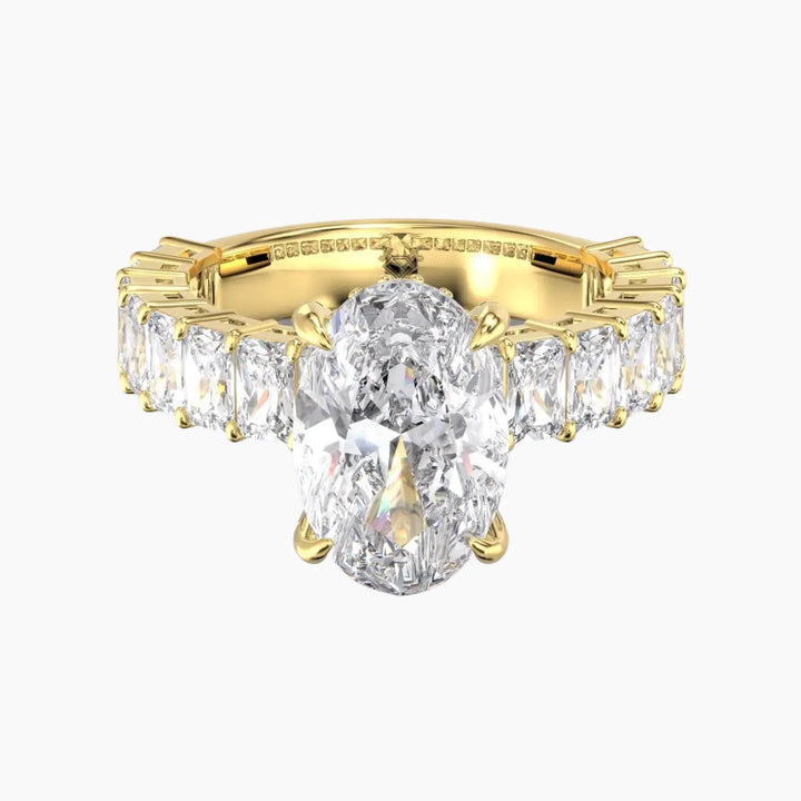 Petricor Oval Hidden Halo 1.5 Carat Lab Grown Diamond Engagement Ring in 14K Yellow Gold