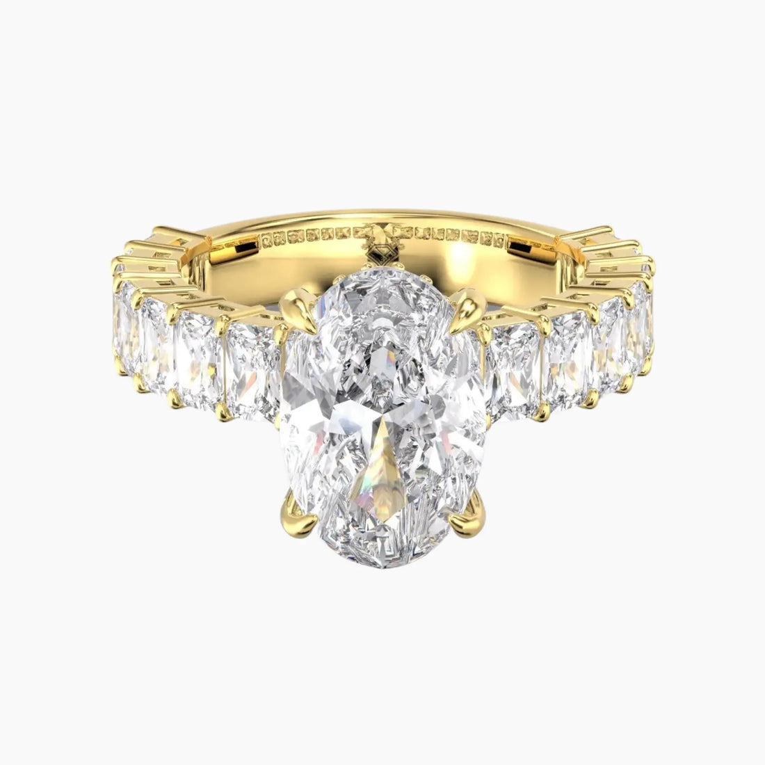 Petricor Oval Hidden Halo 1 Carat Lab Grown Diamond Engagement Ring in 18K White Gold