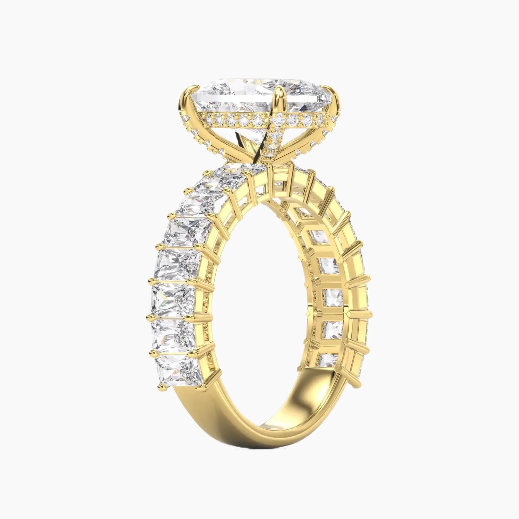Petricor Oval Hidden Halo 1 Carat Lab Grown Diamond Engagement Ring in 18K Yellow Gold
