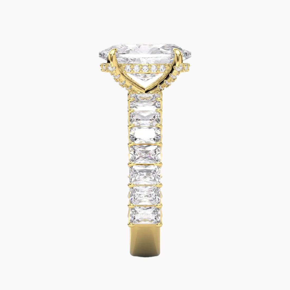 Petricor Oval Hidden Halo 1.5 Carat Lab Grown Diamond Engagement Ring in 14K Rose Gold
