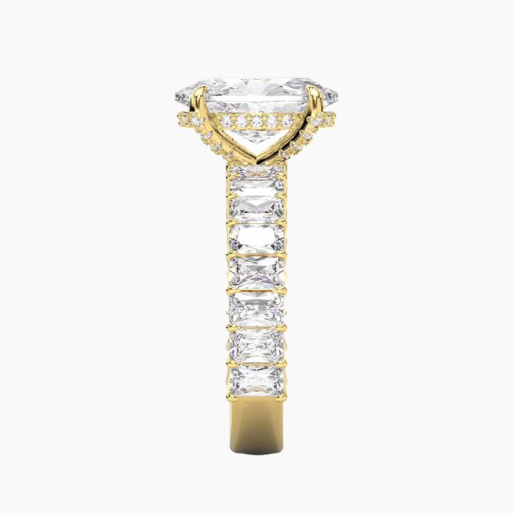 Petricor Oval Hidden Halo 2.5 Carat Lab Grown Diamond Engagement Ring in 18K Rose Gold