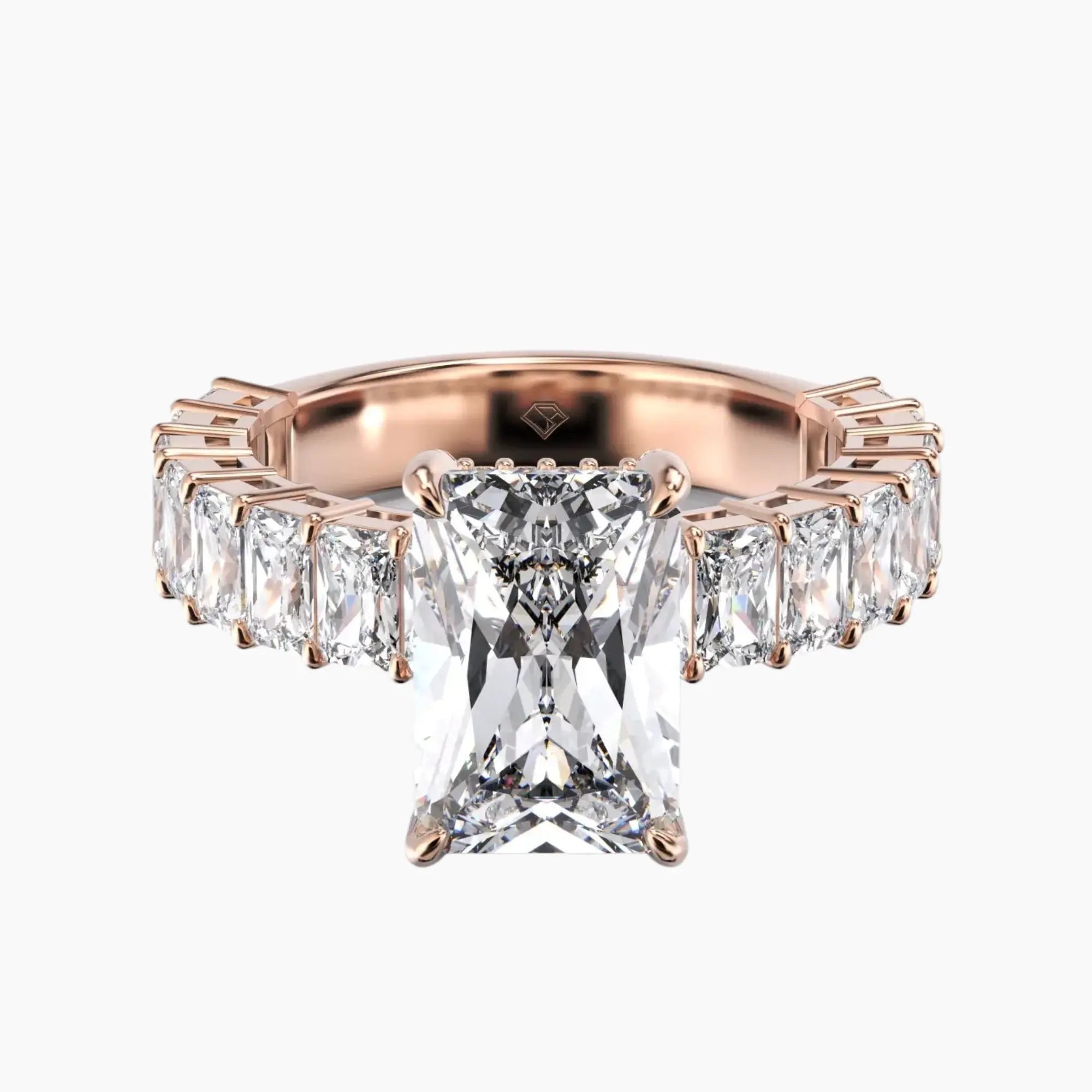 Petricor Radiant Hidden Halo 2.5 Carat Lab Grown Diamond Engagement Ring in 18K White Gold