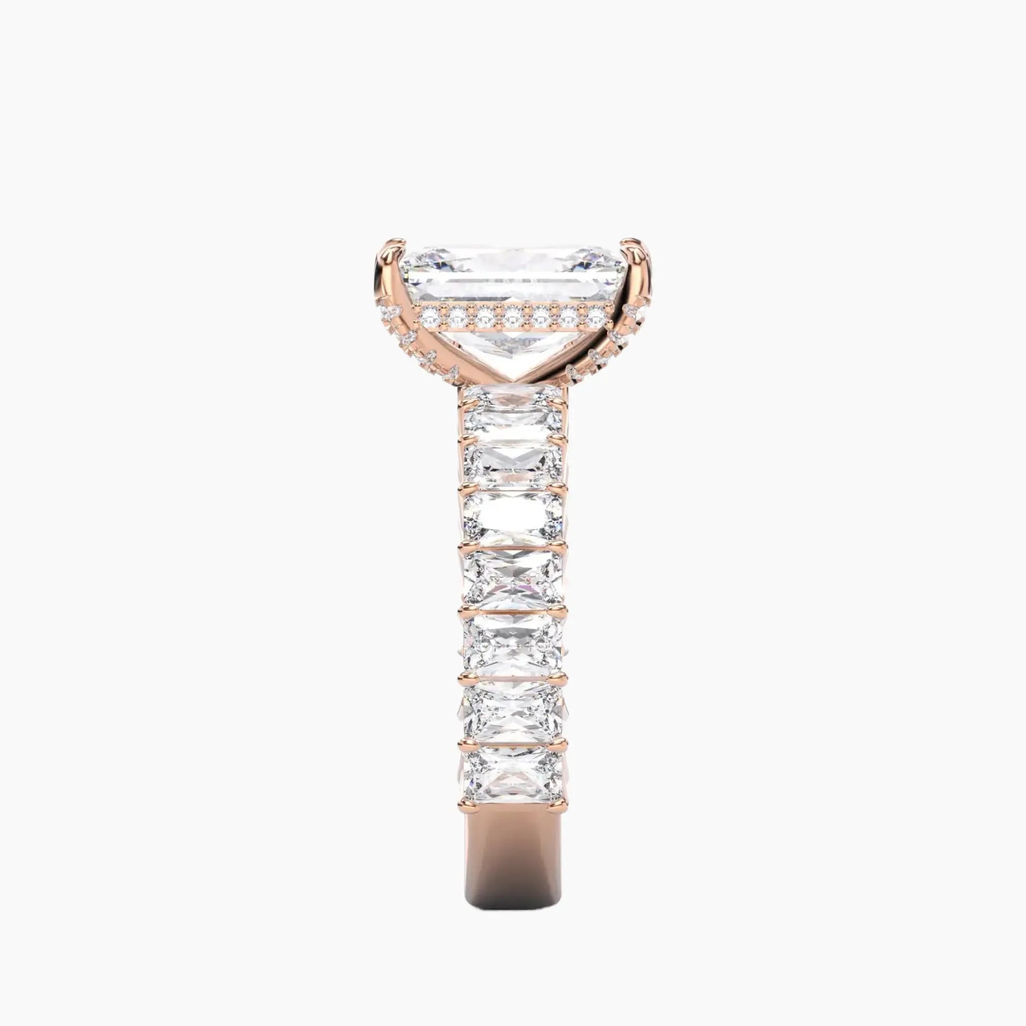 Petricor Radiant Hidden Halo 2 Carat Lab Grown Diamond Engagement Ring in 14K Yellow Gold