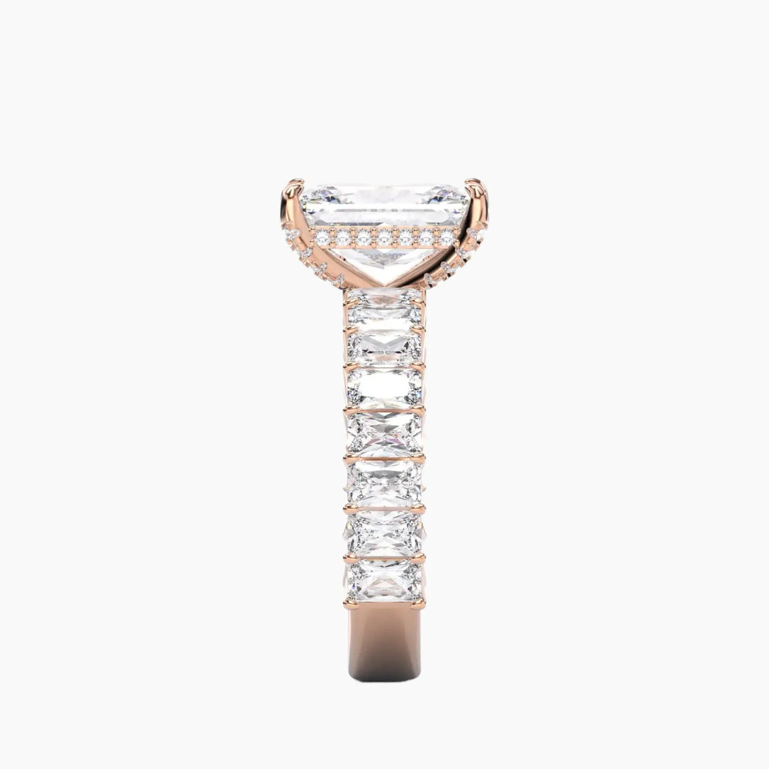 Petricor Radiant Hidden Halo 3 Carat Lab Grown Diamond Engagement Ring in 14K White Gold
