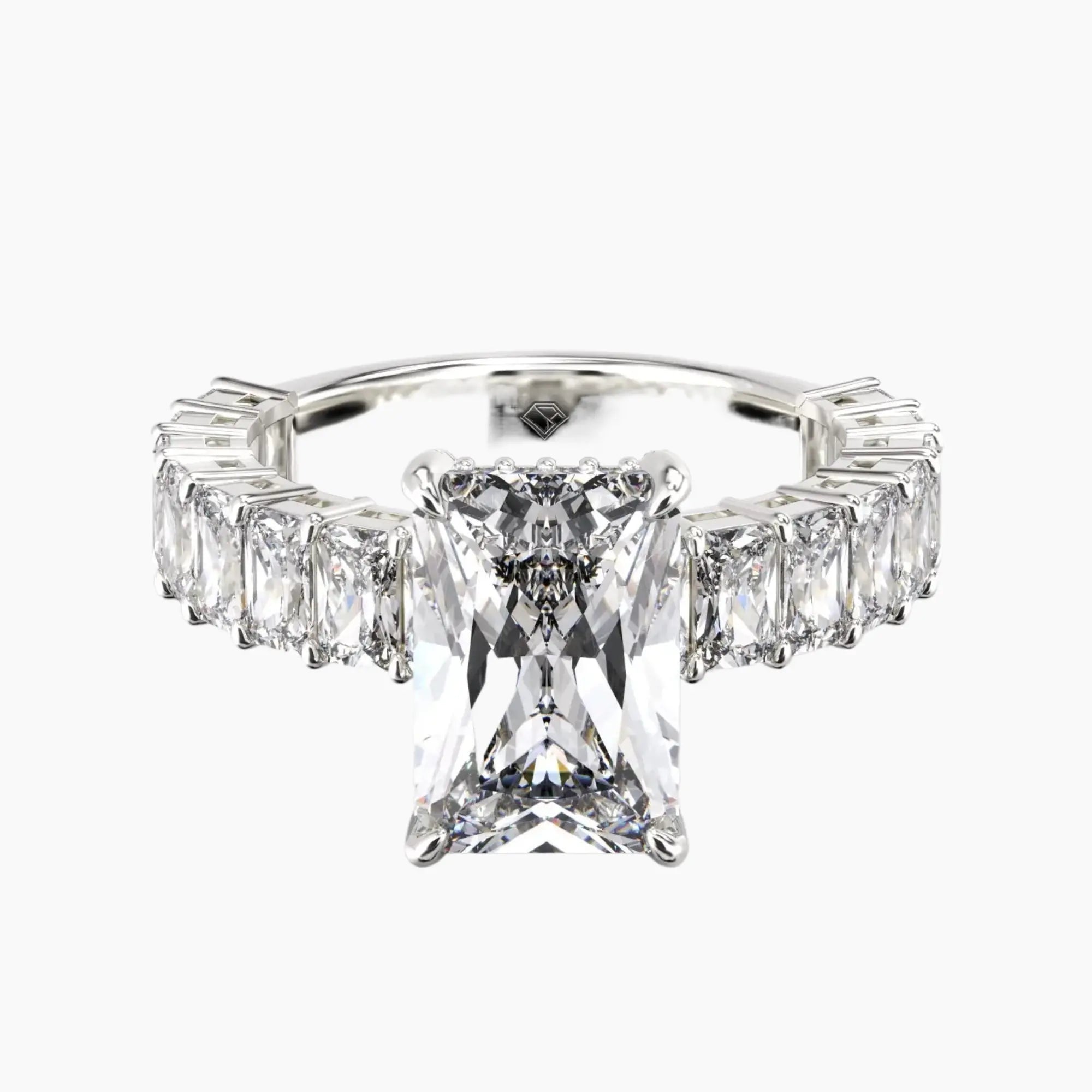 Petricor Radiant Hidden Halo 2.5 Carat Lab Grown Diamond Engagement Ring in 14K Yellow Gold