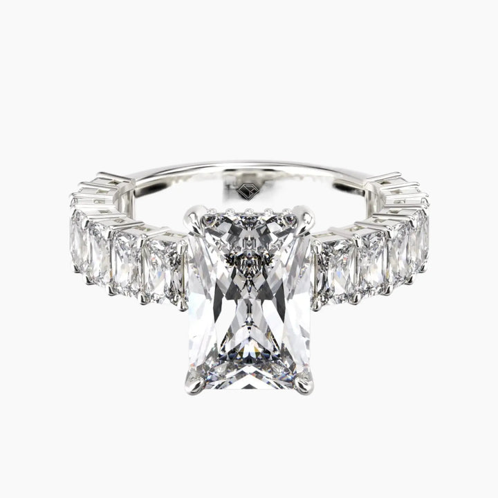 Petricor Radiant Hidden Halo 1 Carat Lab Grown Diamond Engagement Ring in 18K White Gold