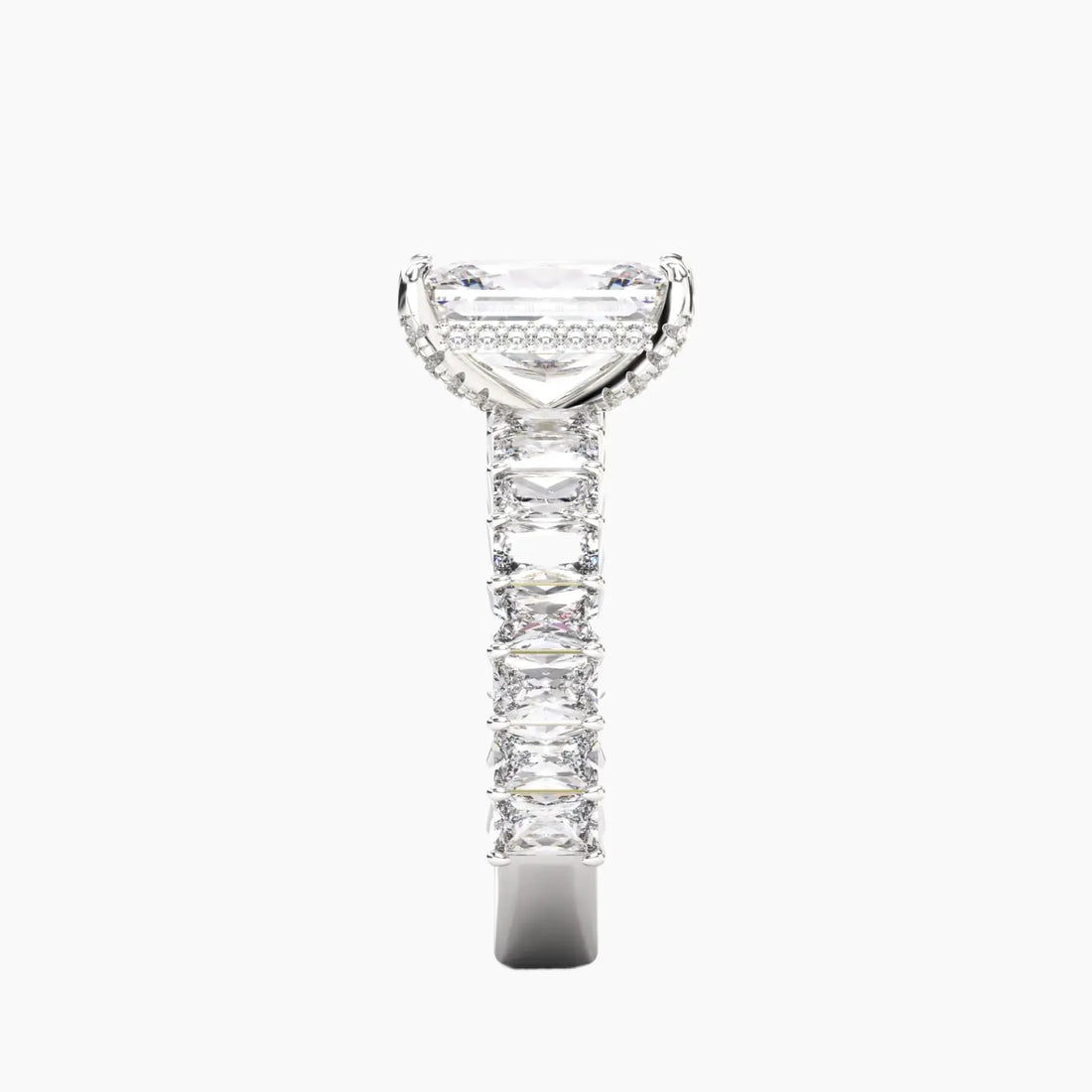 Petricor Radiant Hidden Halo 2.5 Carat Lab Grown Diamond Engagement Ring in 14K White Gold