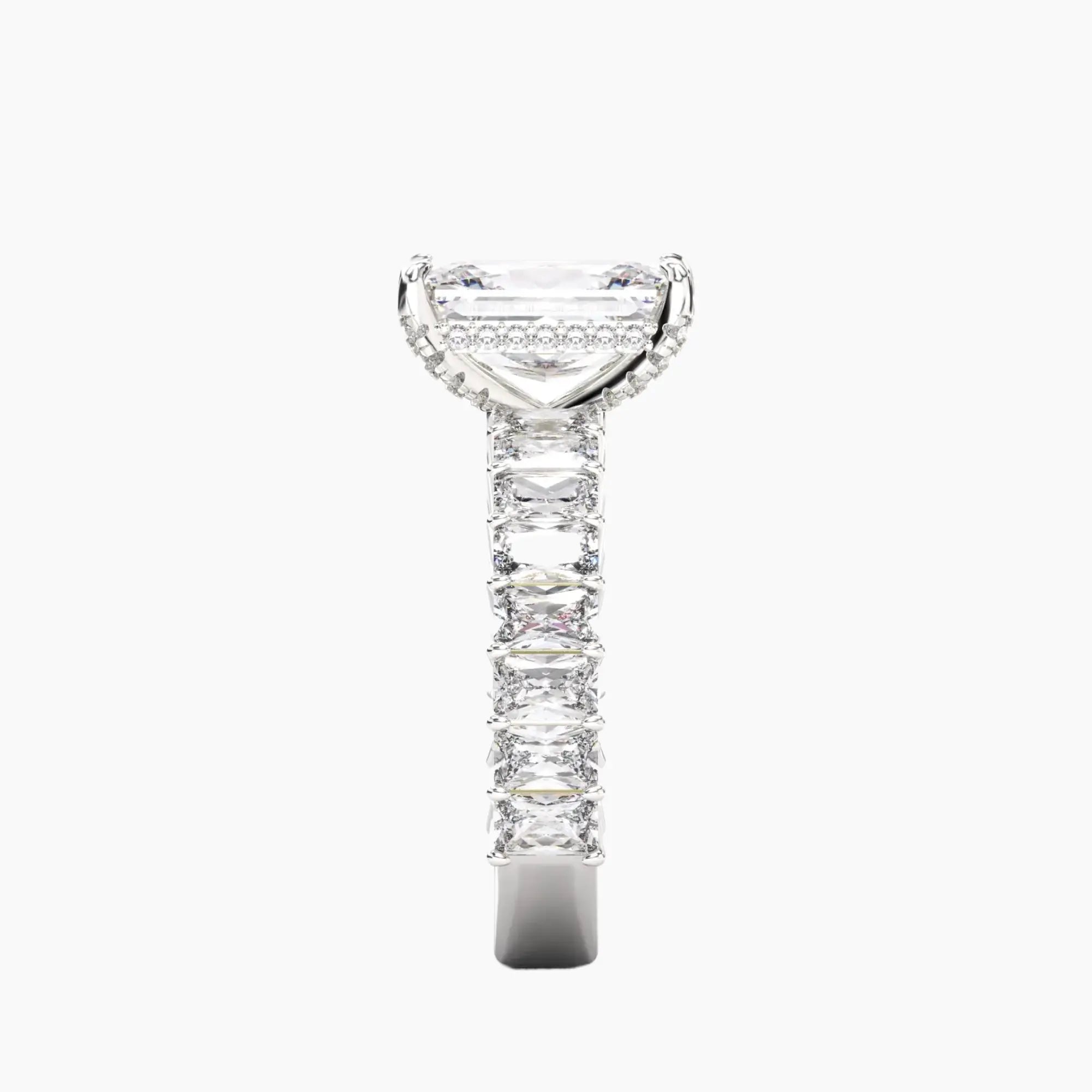Petricor Radiant Hidden Halo 3 Carat Lab Grown Diamond Engagement Ring in 14K White Gold