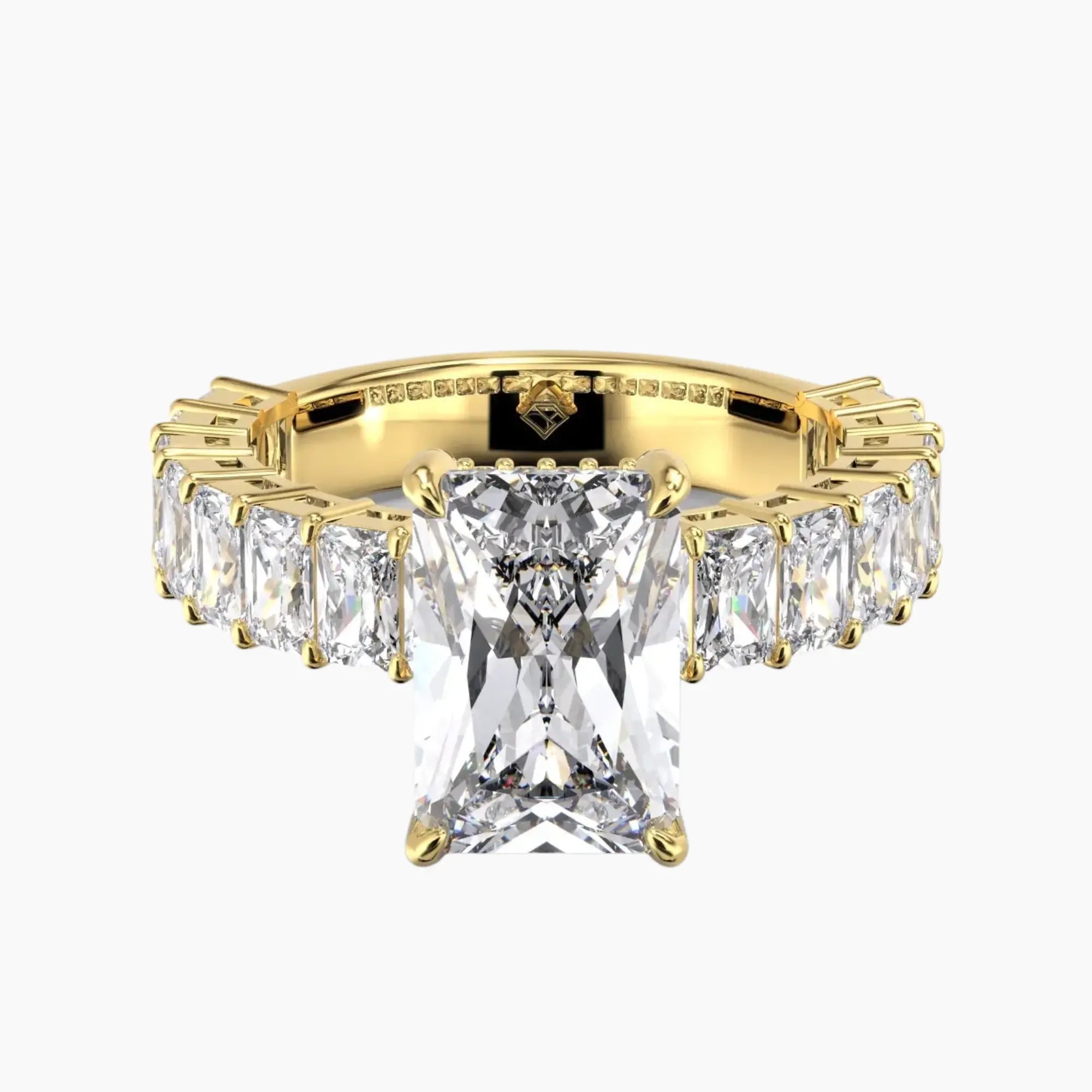 Petricor Radiant Hidden Halo 3 Carat Lab Grown Diamond Engagement Ring in 14K White Gold