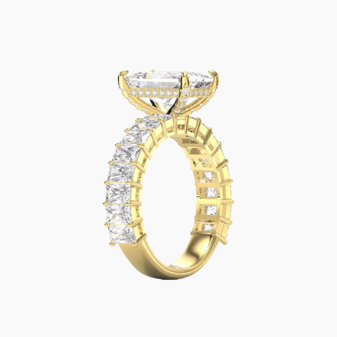 Petricor Radiant Hidden Halo 2.5 Carat Lab Grown Diamond Engagement Ring in 18K White Gold