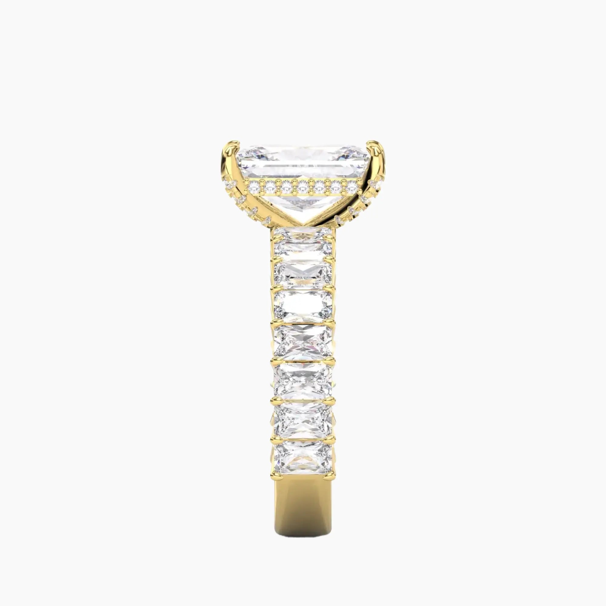 Petricor Radiant Hidden Halo 2.5 Carat Lab Grown Diamond Engagement Ring in 18K White Gold