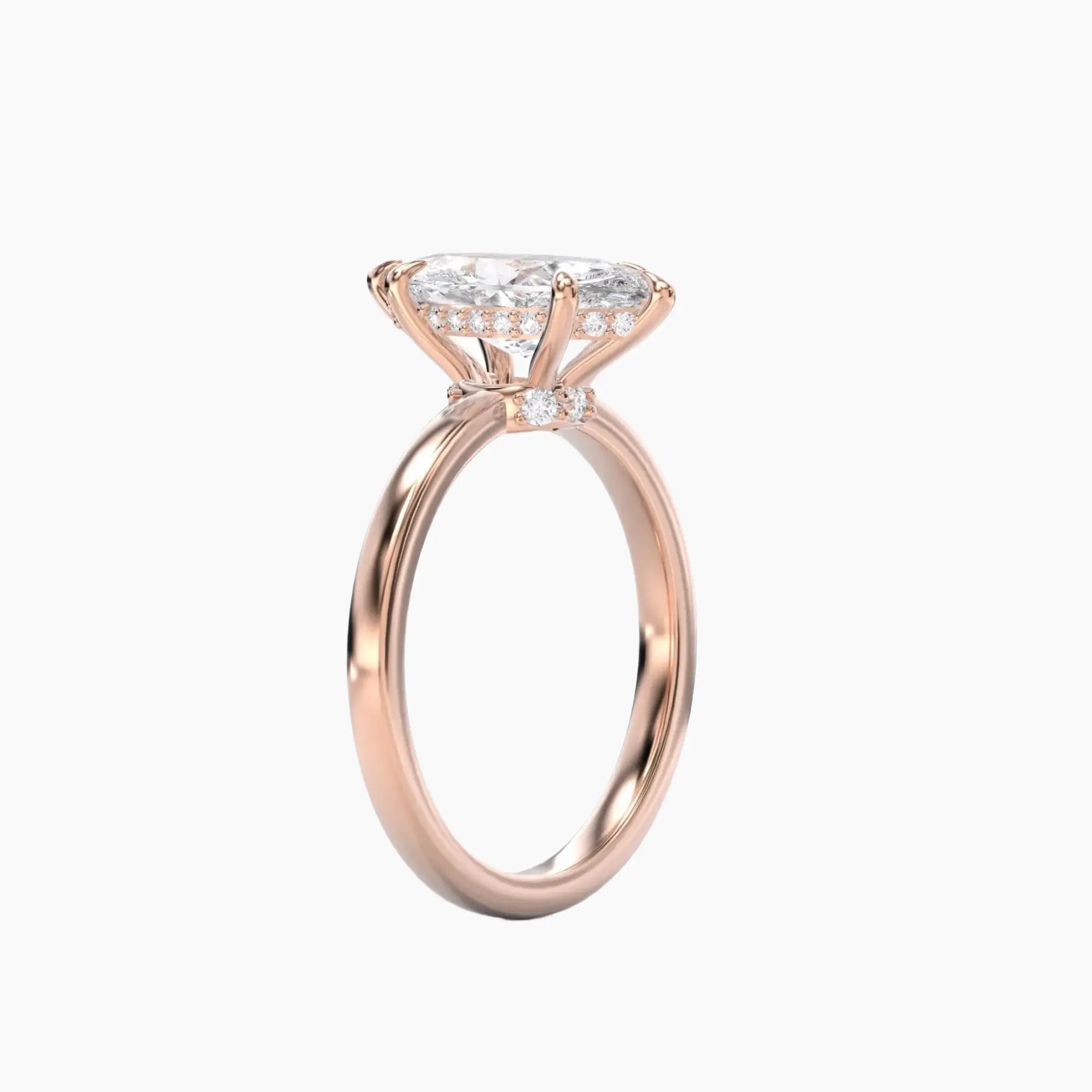 Beryl Marquise Hidden Halo 1.5 Carat Lab Grown Diamond Engagement Ring in 14K White Gold