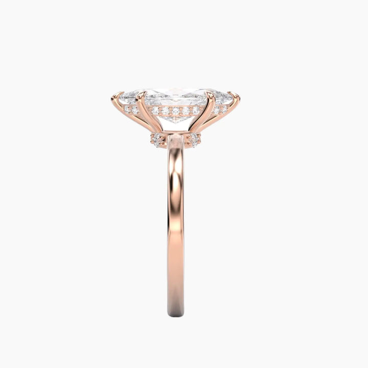 Beryl Marquise Hidden Halo 3 Carat Lab Grown Diamond Engagement Ring in 18K Yellow Gold