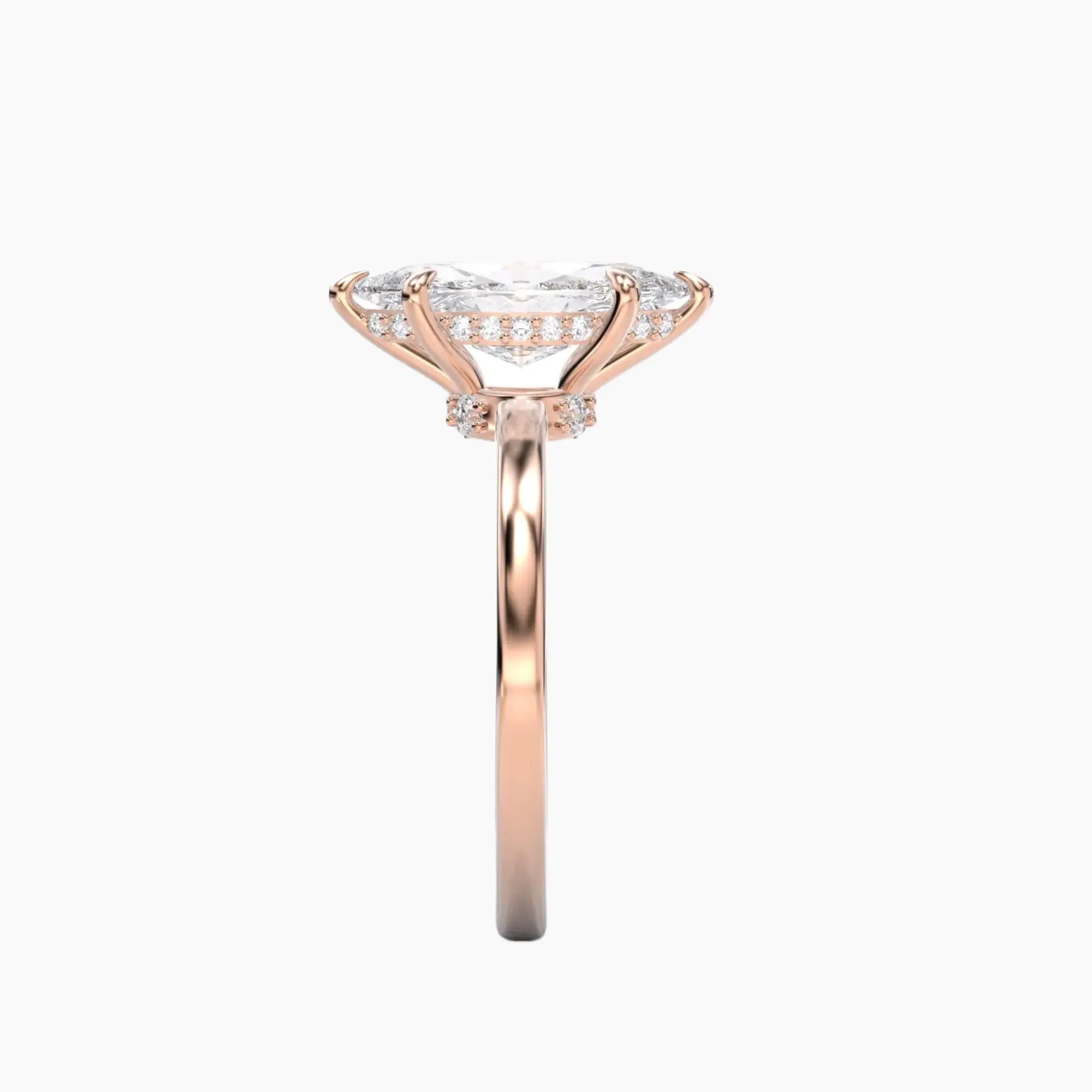 Beryl Marquise Hidden Halo 2.5 Carat Lab Grown Diamond Engagement Ring in 18K Yellow Gold