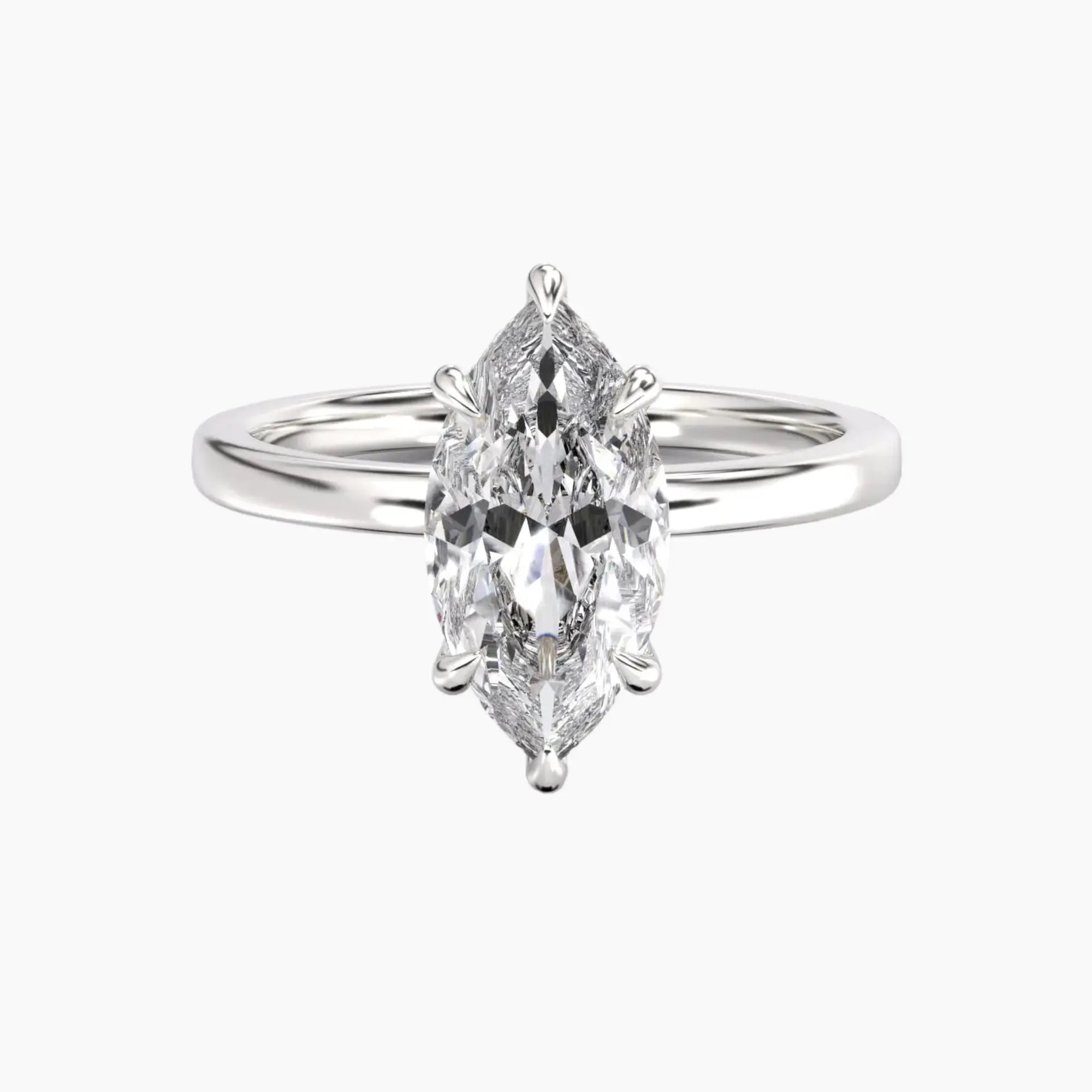 Beryl Marquise Hidden Halo 3 Carat Lab Grown Diamond Engagement Ring in 14K Yellow Gold