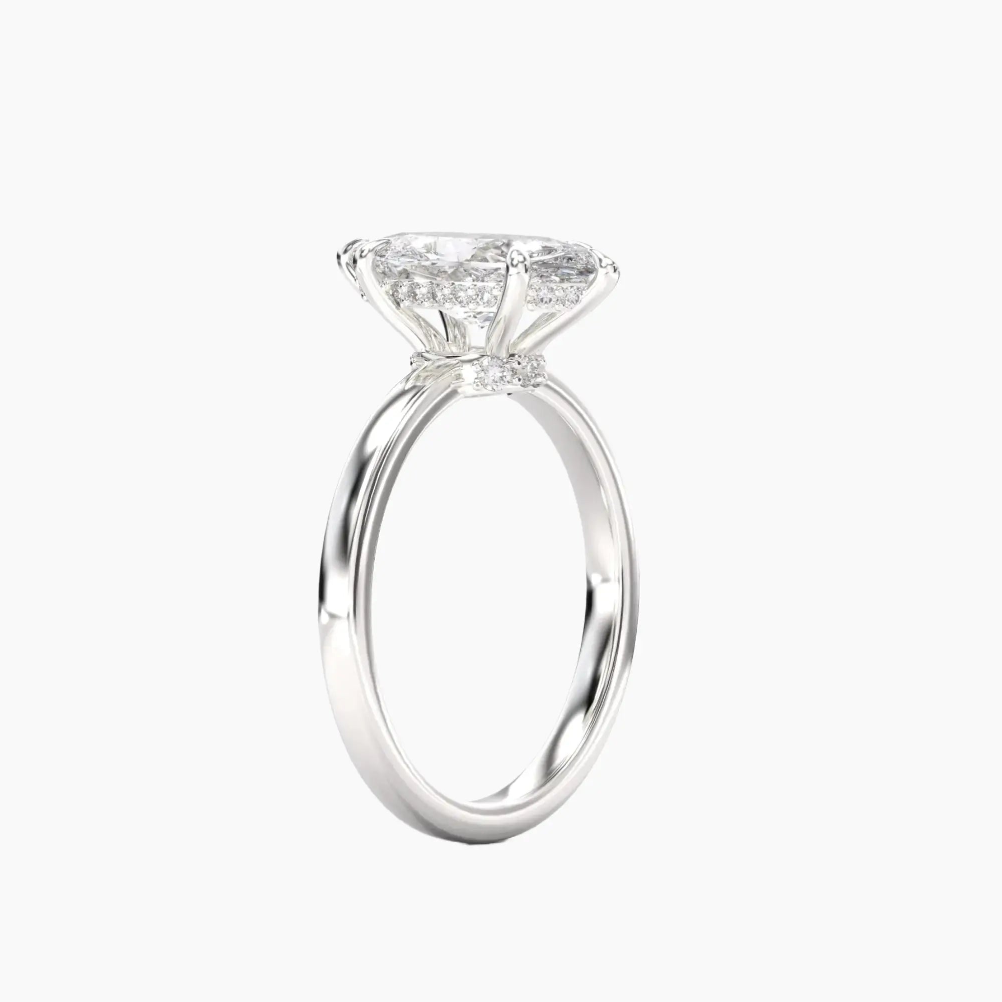 Beryl Marquise Hidden Halo 1.5 Carat Lab Grown Diamond Engagement Ring in 14K White Gold
