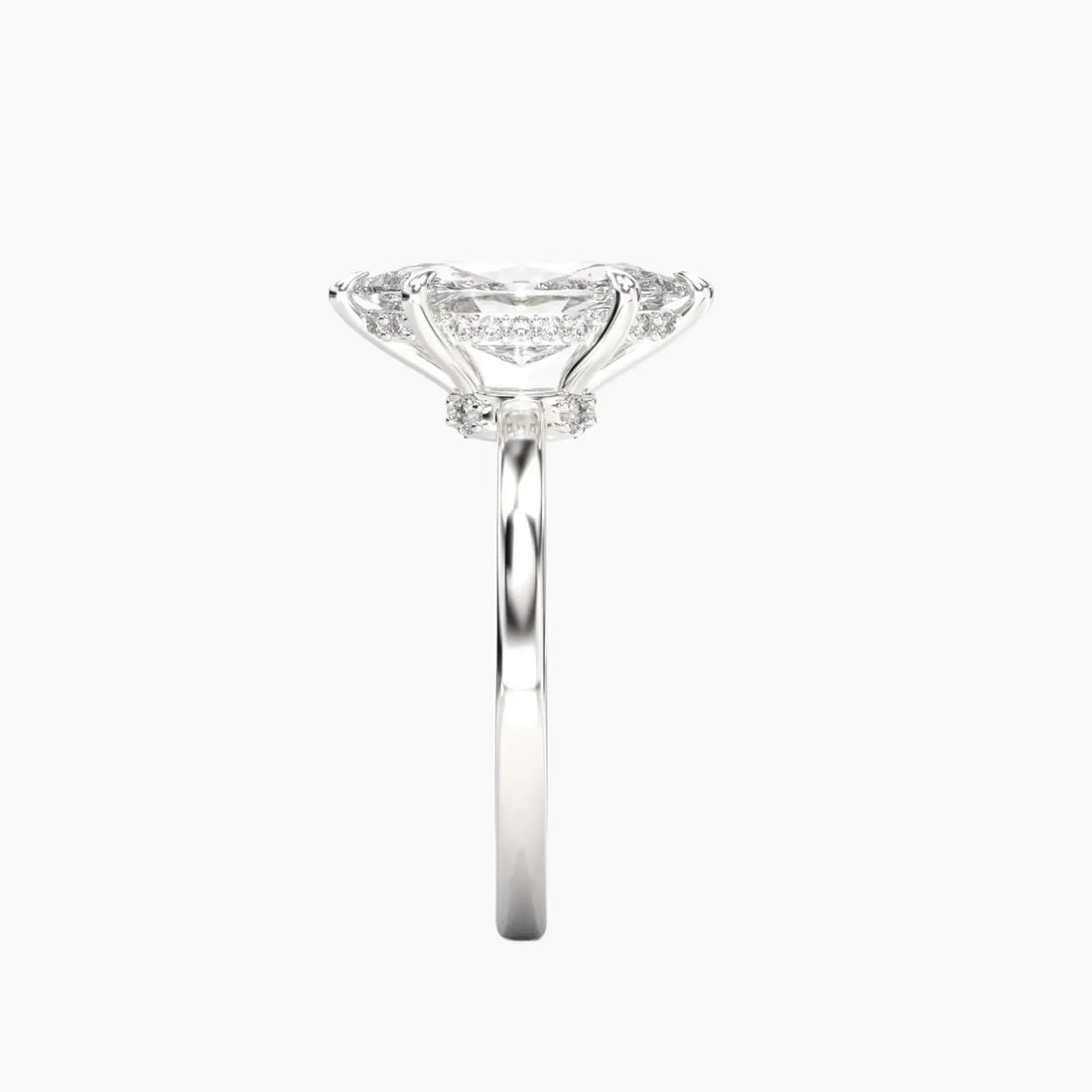 Beryl Marquise Hidden Halo 2 Carat Lab Grown Diamond Engagement Ring in 18K Rose Gold