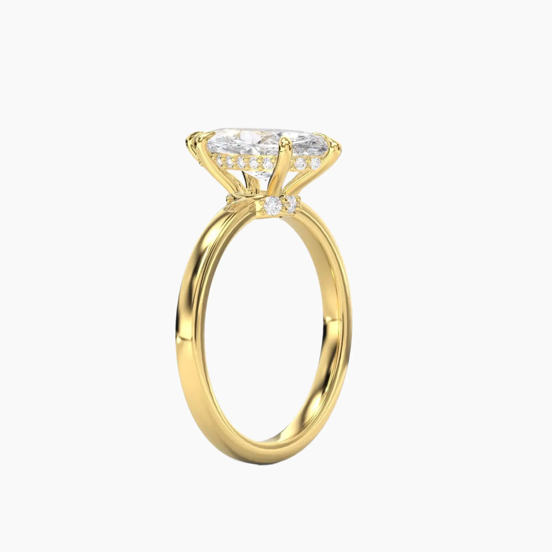 Beryl Marquise Hidden Halo 3 Carat Lab Grown Diamond Engagement Ring in 14K Yellow Gold