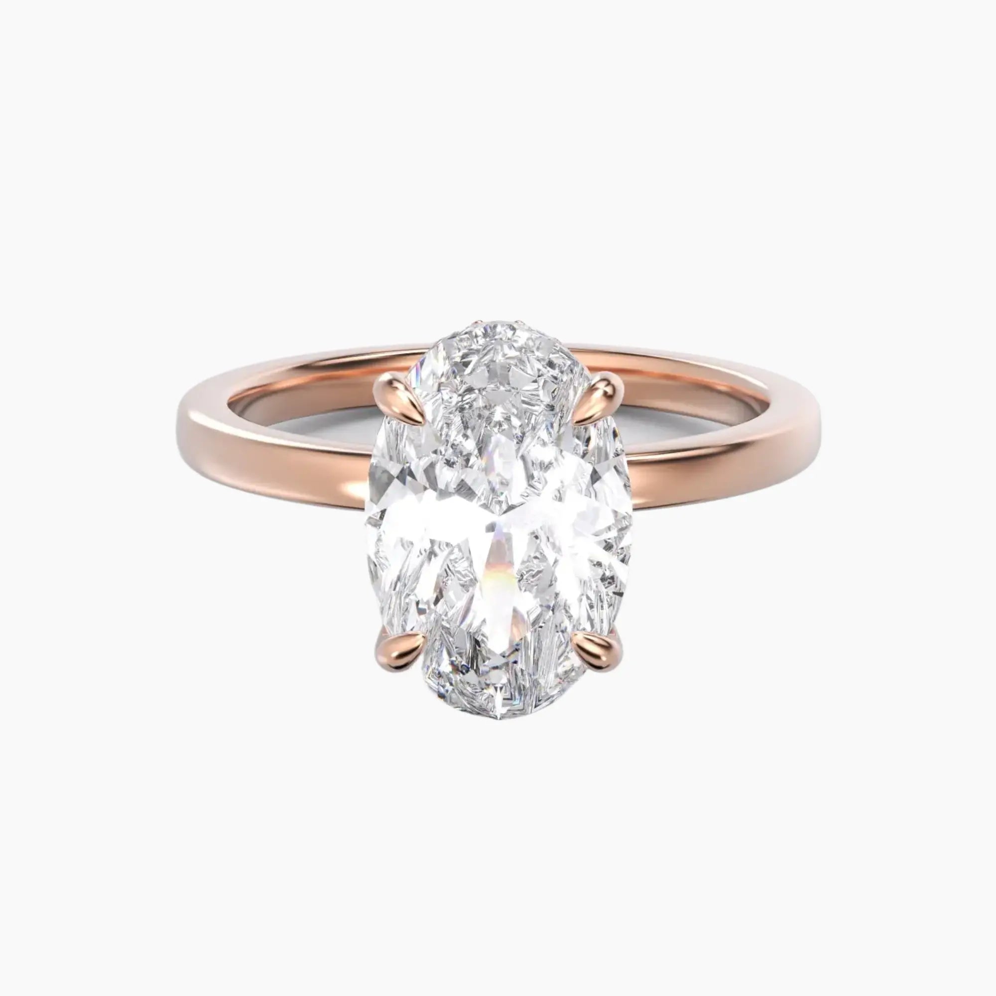 Beryl Oval Hidden Halo 1.5 Carat Lab Grown Diamond Engagement Ring in 14K White Gold
