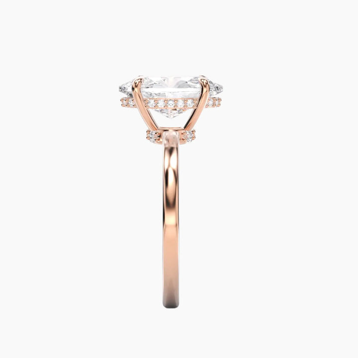 Beryl Oval Hidden Halo 1.5 Carat Lab Grown Diamond Engagement Ring in 18K Yellow Gold