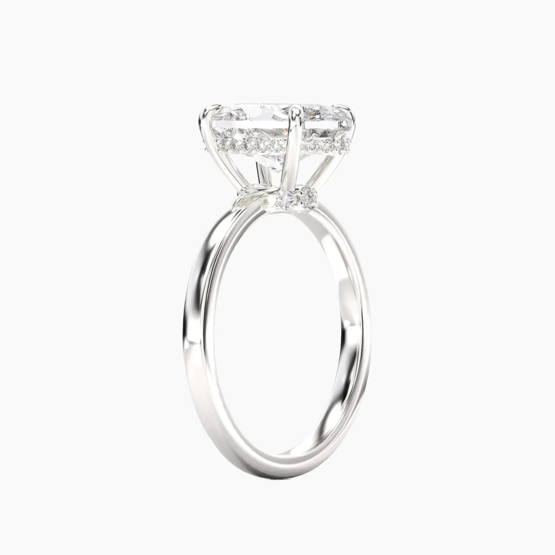 Beryl Oval Hidden Halo 3 Carat Lab Grown Diamond Engagement Ring in 18K White Gold