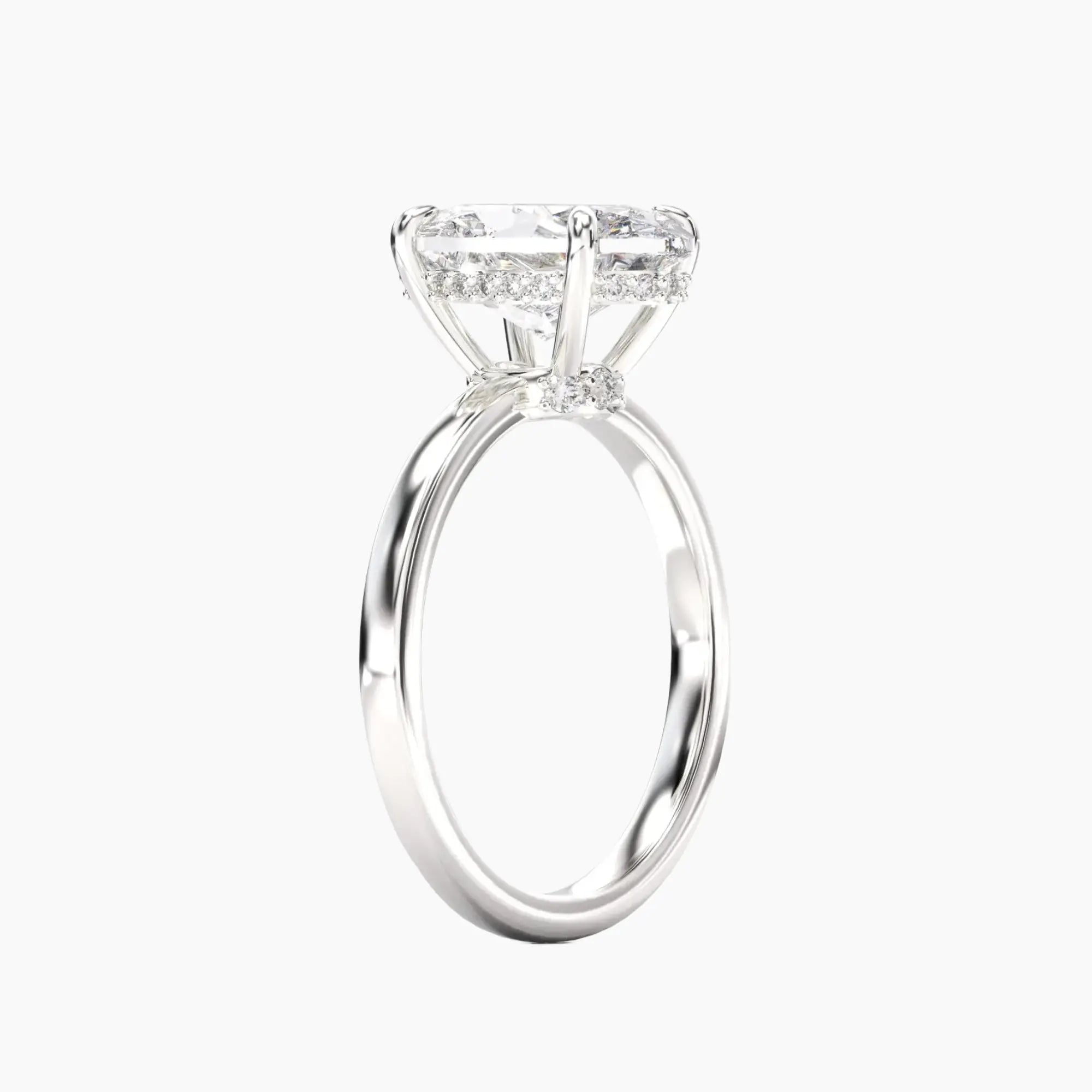Beryl Oval Hidden Halo 1.5 Carat Lab Grown Diamond Engagement Ring in 14K Yellow Gold