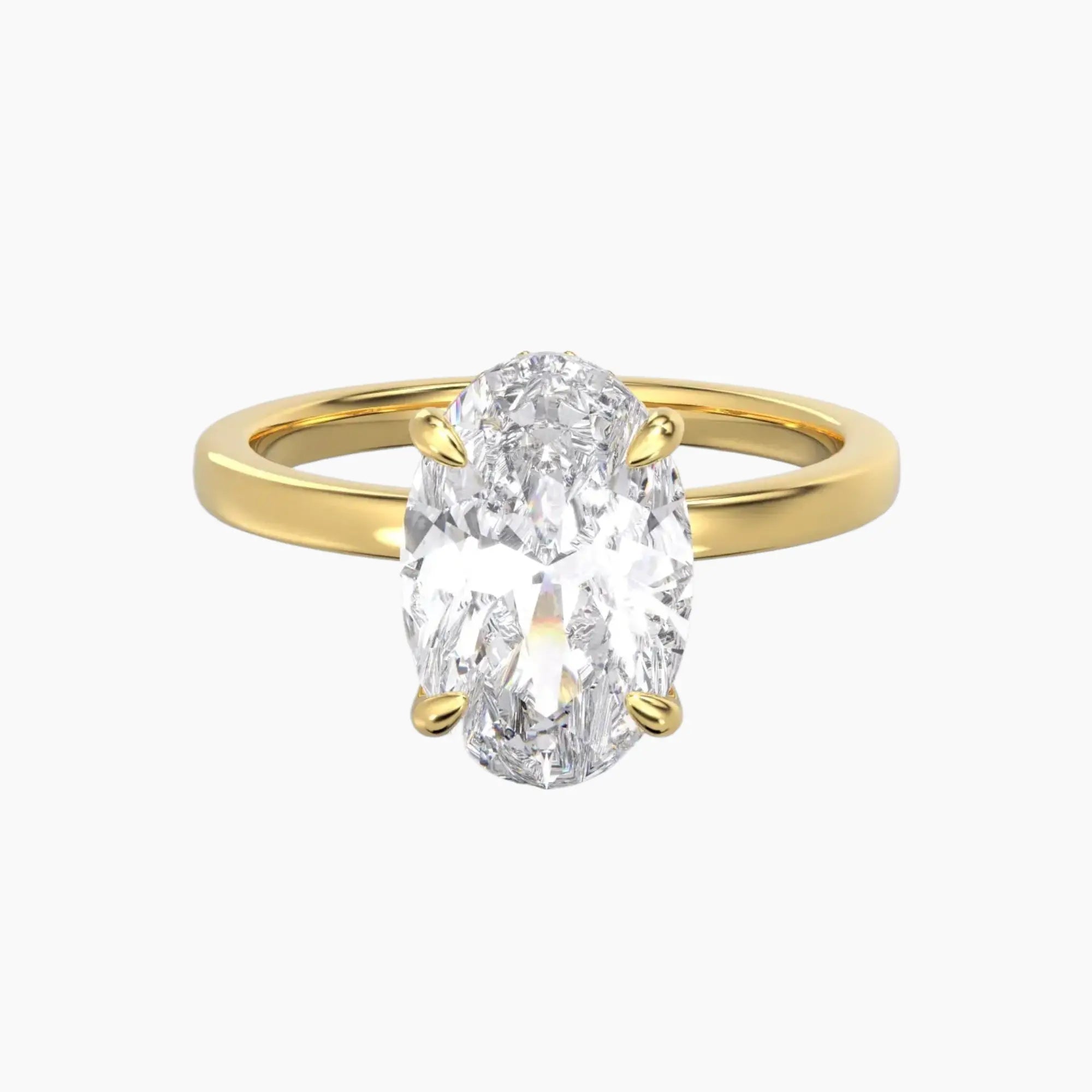 Beryl Oval Hidden Halo 2.5 Carat Lab Grown Diamond Engagement Ring in 14K White Gold