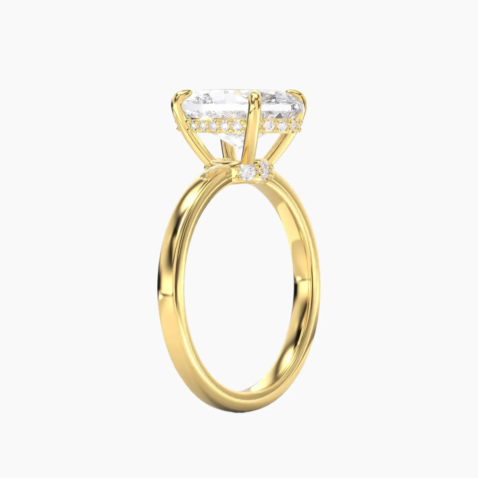 Beryl Oval Hidden Halo 3 Carat Lab Grown Diamond Engagement Ring in 18K Rose Gold