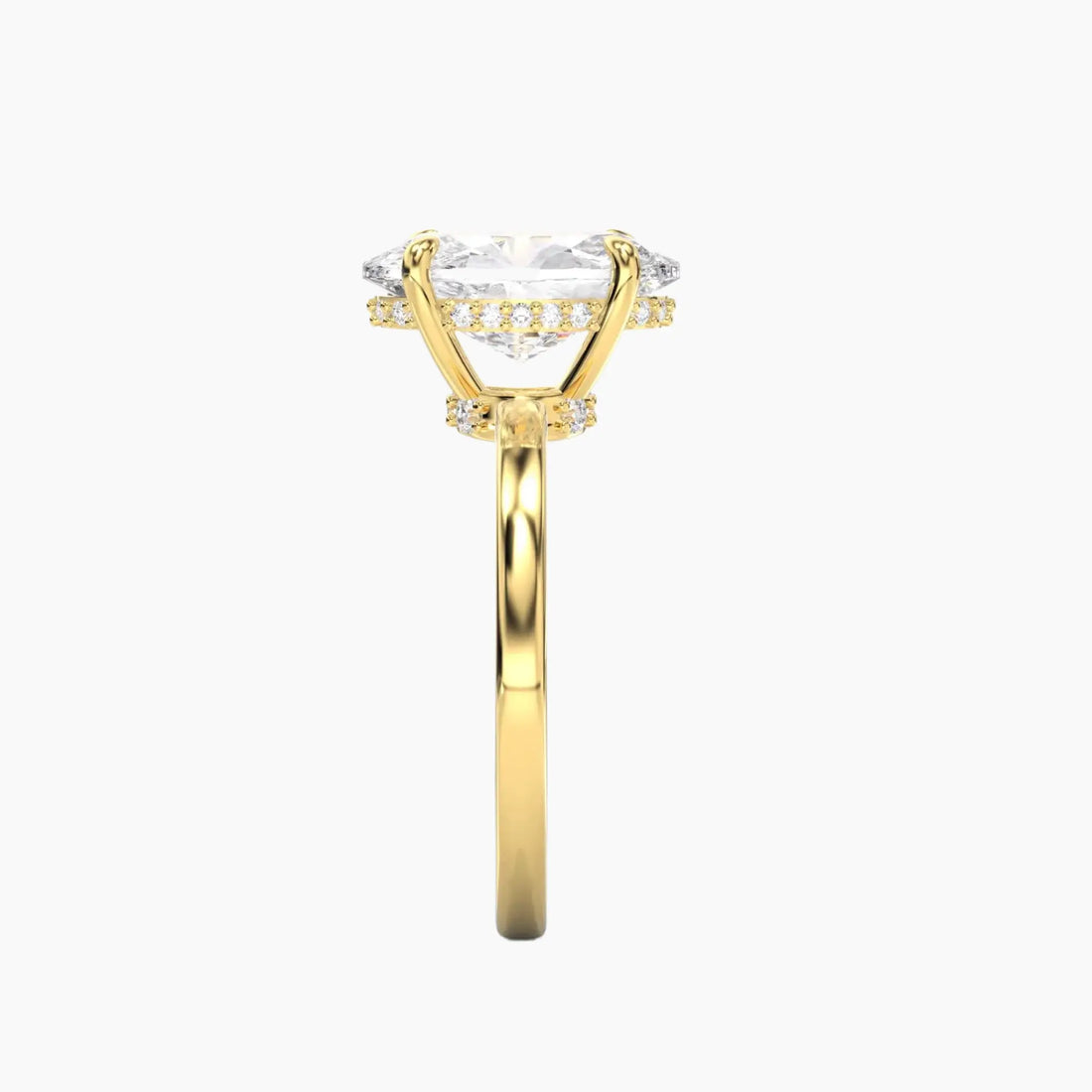 Beryl Oval Hidden Halo 1.5 Carat Lab Grown Diamond Engagement Ring in 18K White Gold