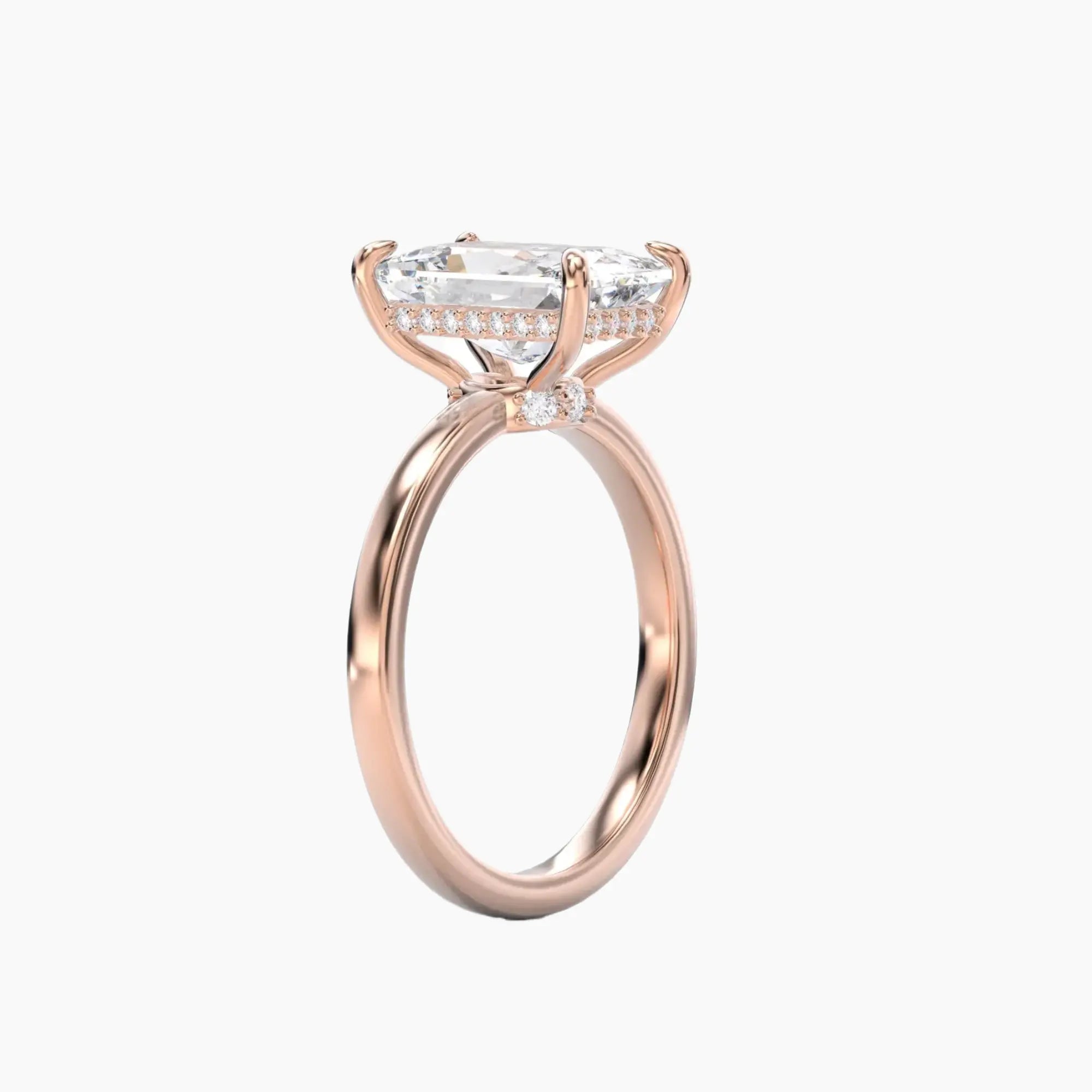 Beryl Radiant Hidden Halo 2 Carat Lab Grown Diamond Engagement Ring in 18K Yellow Gold