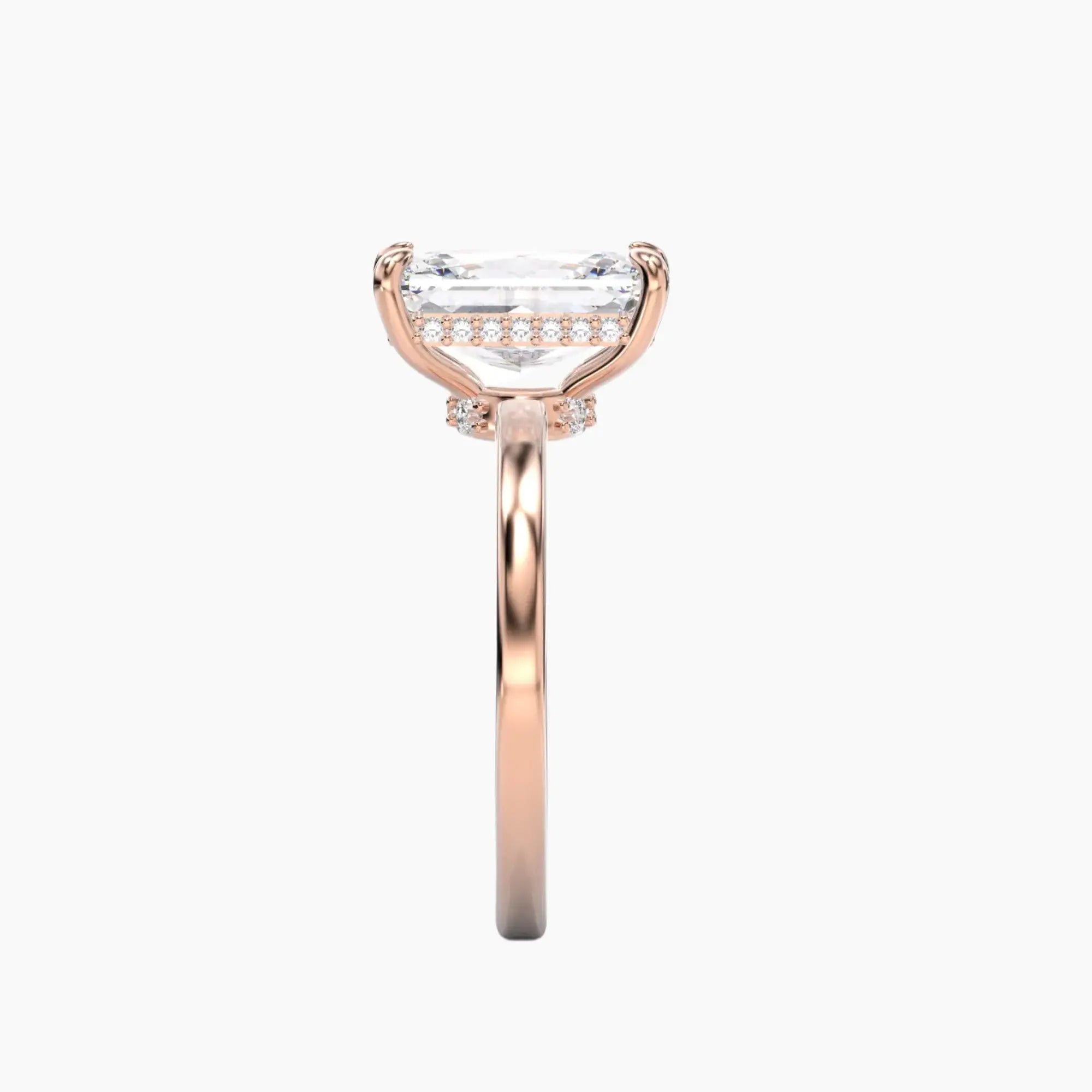 Beryl Radiant Hidden Halo 3 Carat Lab Grown Diamond Engagement Ring in 18K Yellow Gold