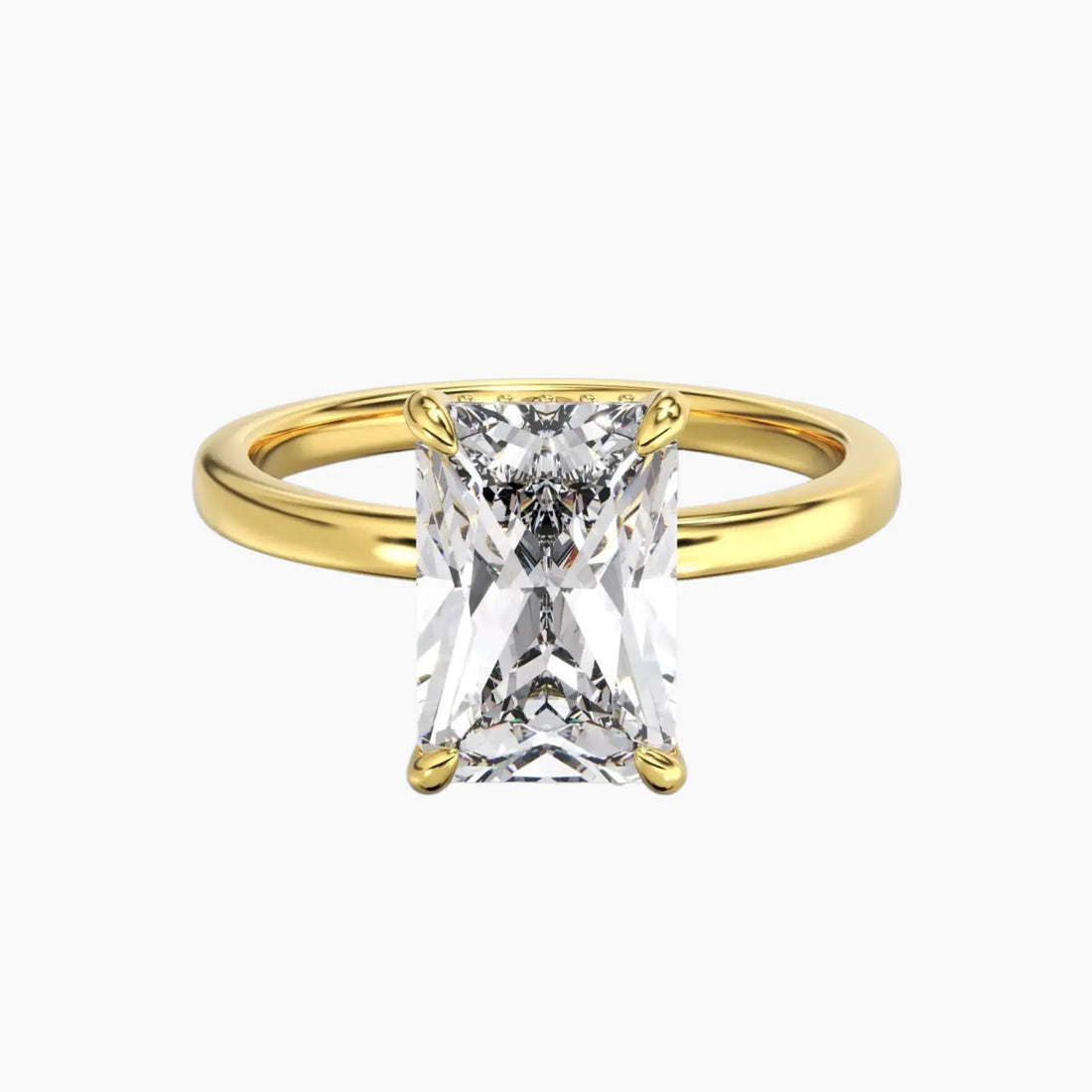 Beryl Radiant Hidden Halo 2 Carat Lab Grown Diamond Engagement Ring in 18K Rose Gold