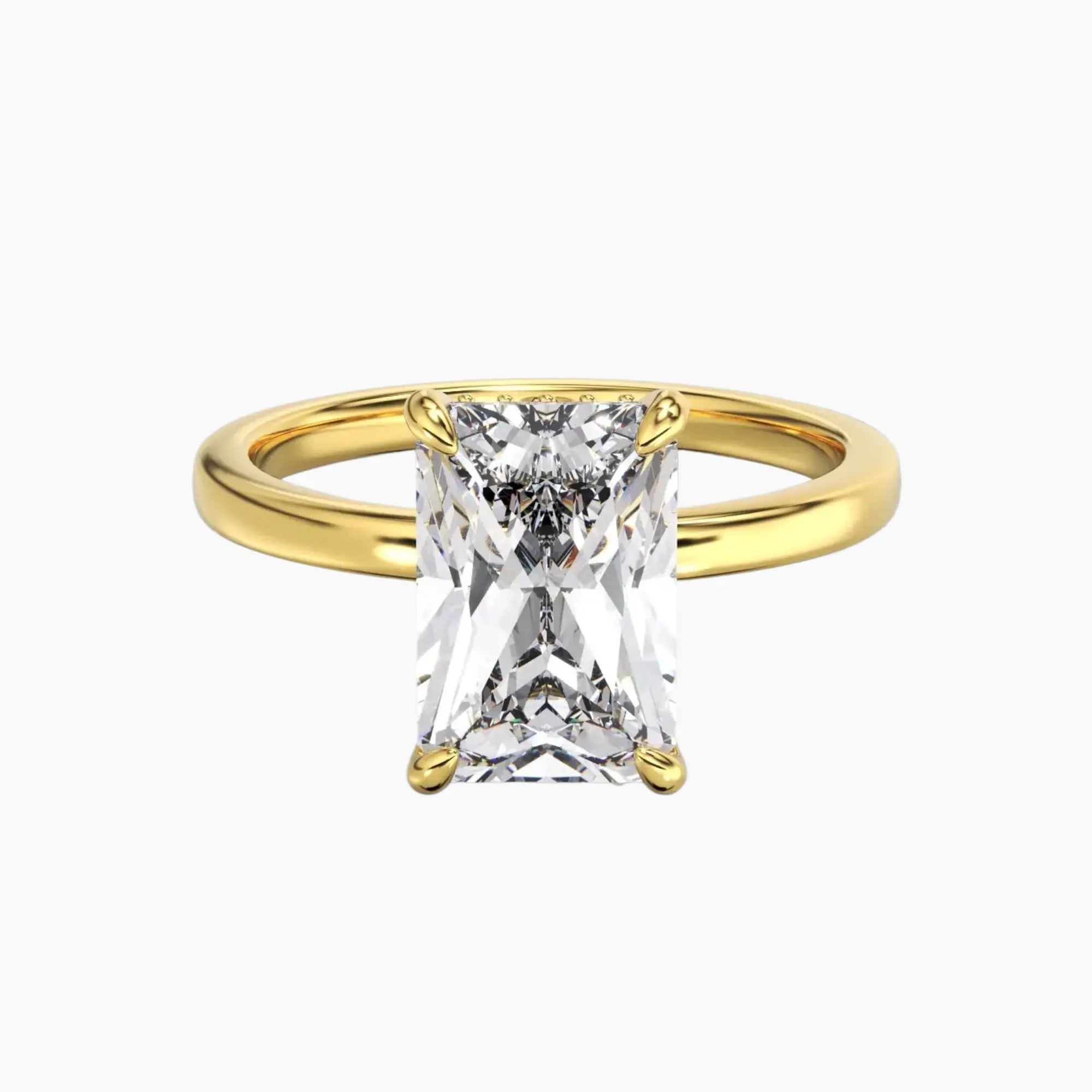 Beryl Radiant Hidden Halo 1 Carat Lab Grown Diamond Engagement Ring in 18K Rose Gold